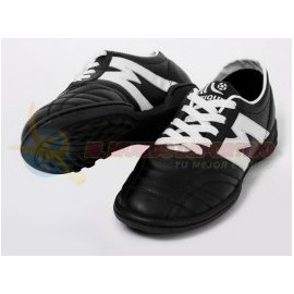 2056-Tenis de fútbol marca Manríquez mod MID TM color negro con blanco