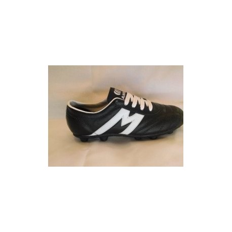 2142-Zapato de fútbol marca Manríquez infantil color negro negro con blanco