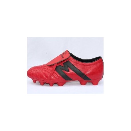 2264-Zapato de fútbol profesional marca Manríquez mod. MID SX color Rojo con ngo