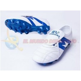 2966-Zapato Fútbol MANRIQUEZ Profesional Blanco/Azul